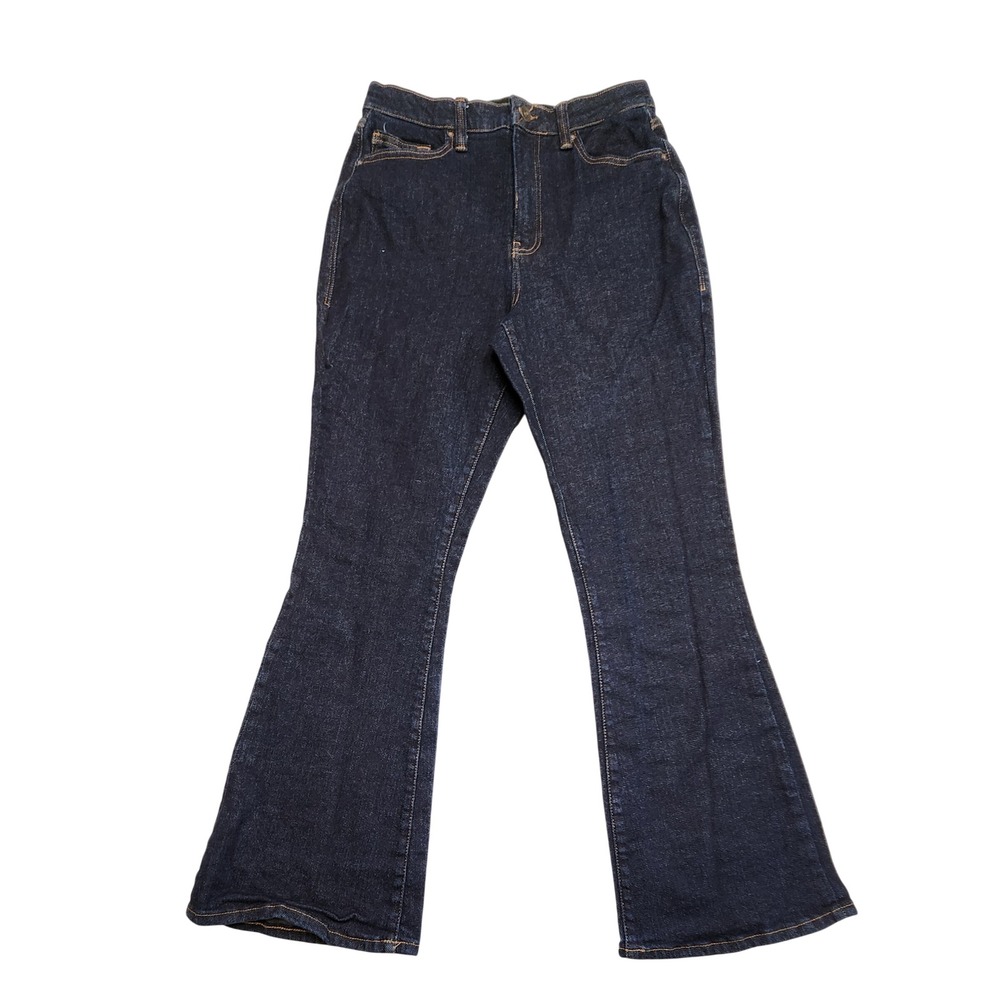 LuLaRoe High Rise Flare Jeans Dark Wash Stretch Denim Womens Size 28 Boho Y2K